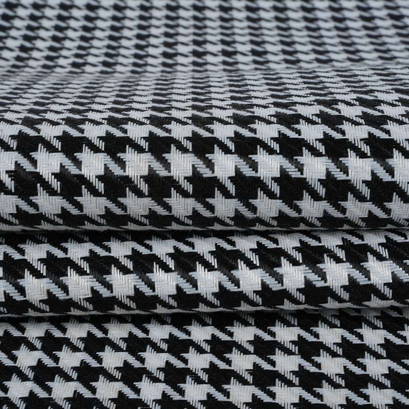 Kain Linen Poliester Kotak-kotak Houndstooth